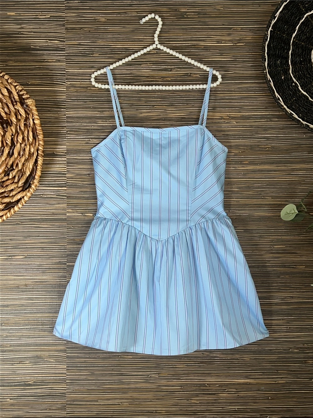 NWT French Connection Alexis Lorenzo Ballerina Fit/Flare Minidress Blue Large - Picture 4 of 16